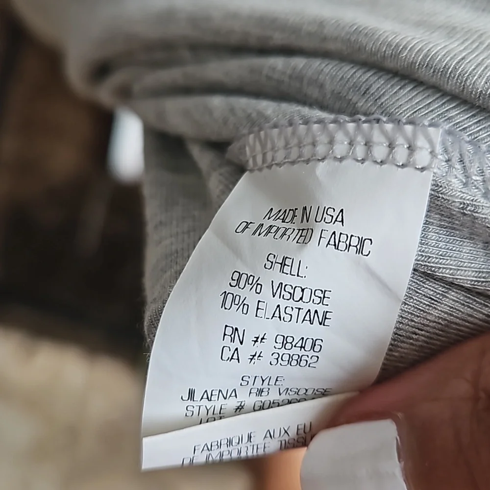 Theory Jilaena Side Ruched Short Sleeve Gray Dress - Picture 7 of 7